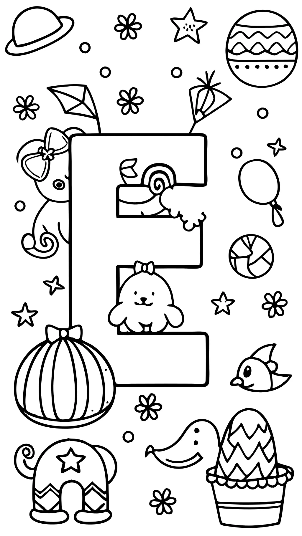 e is for coloring page